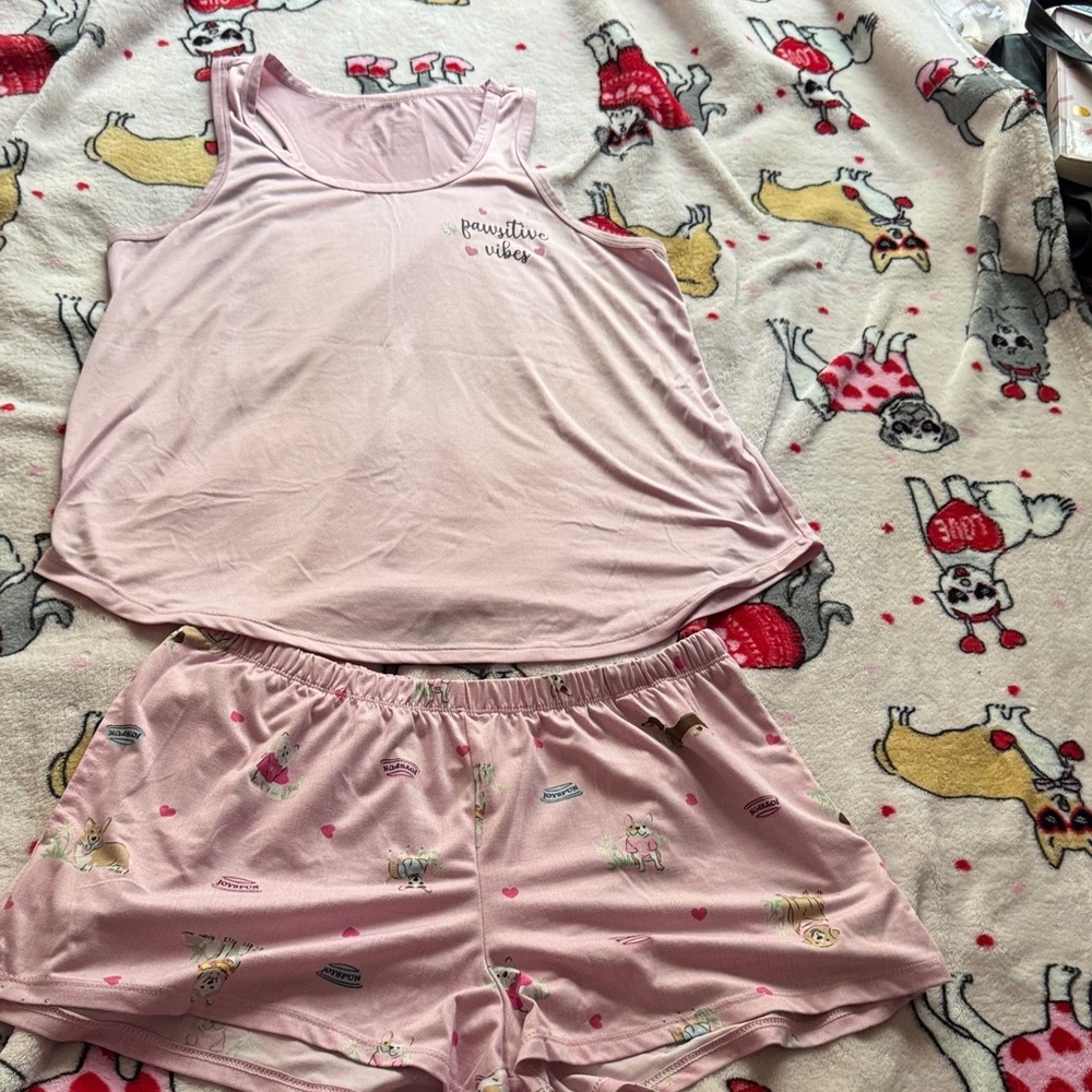Positive Vibes Pink Pajama Set